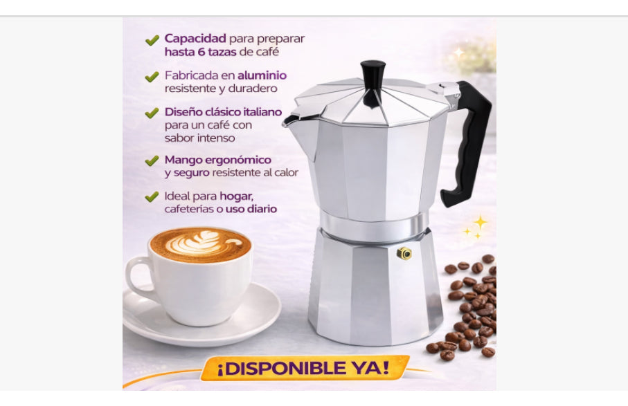 ☕✨ GRECA/CAFETERA DE CAFÉ MEDIANA 6 TAZAS ✨☕
Ref: SL-2 | (36 UND X CAJA)