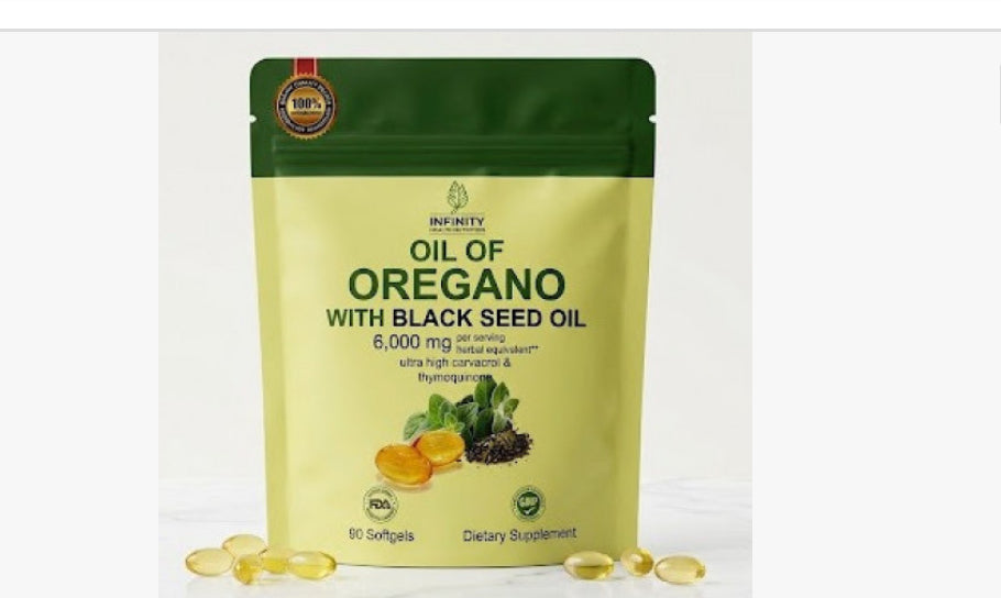 🌿 OREGANO OIL + BLACK SEED OIL 6000 MG (90 SOFGEL) 🌿