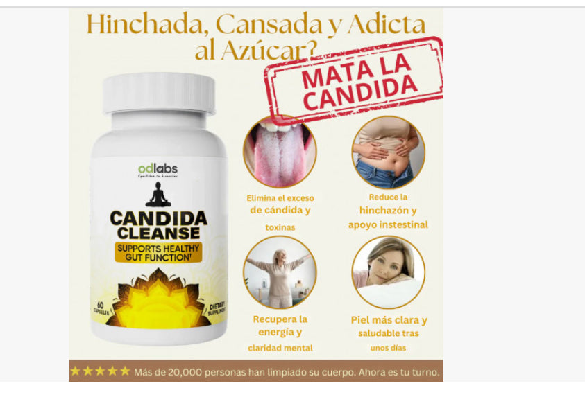 🌿 CANDIDA CLEANSE – LIMPIEZA INTERNA Y EQUILIBRIO NATURAL (60 CÁPSULAS) 🌿