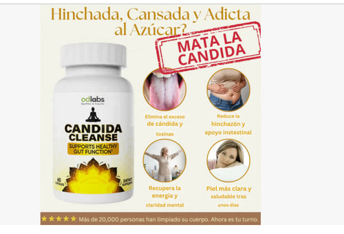 🌿 CANDIDA CLEANSE – LIMPIEZA INTERNA Y EQUILIBRIO NATURAL (60 CÁPSULAS) 🌿
