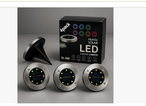 🌞 SET DE 4 LUCES LED SOLARES SL-600 – ILUMINA TU JARDÍN SIN GASTAR LUZ 🌿