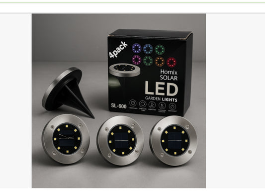 🌞 SET DE 4 LUCES LED SOLARES SL-600 – ILUMINA TU JARDÍN SIN GASTAR LUZ 🌿