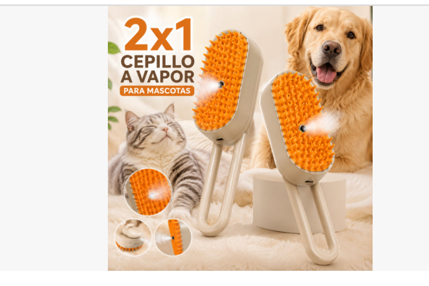 🐾✨ CEPILLO A VAPOR RECARGABLE PARA MASCOTAS (2X1) ✨🐾