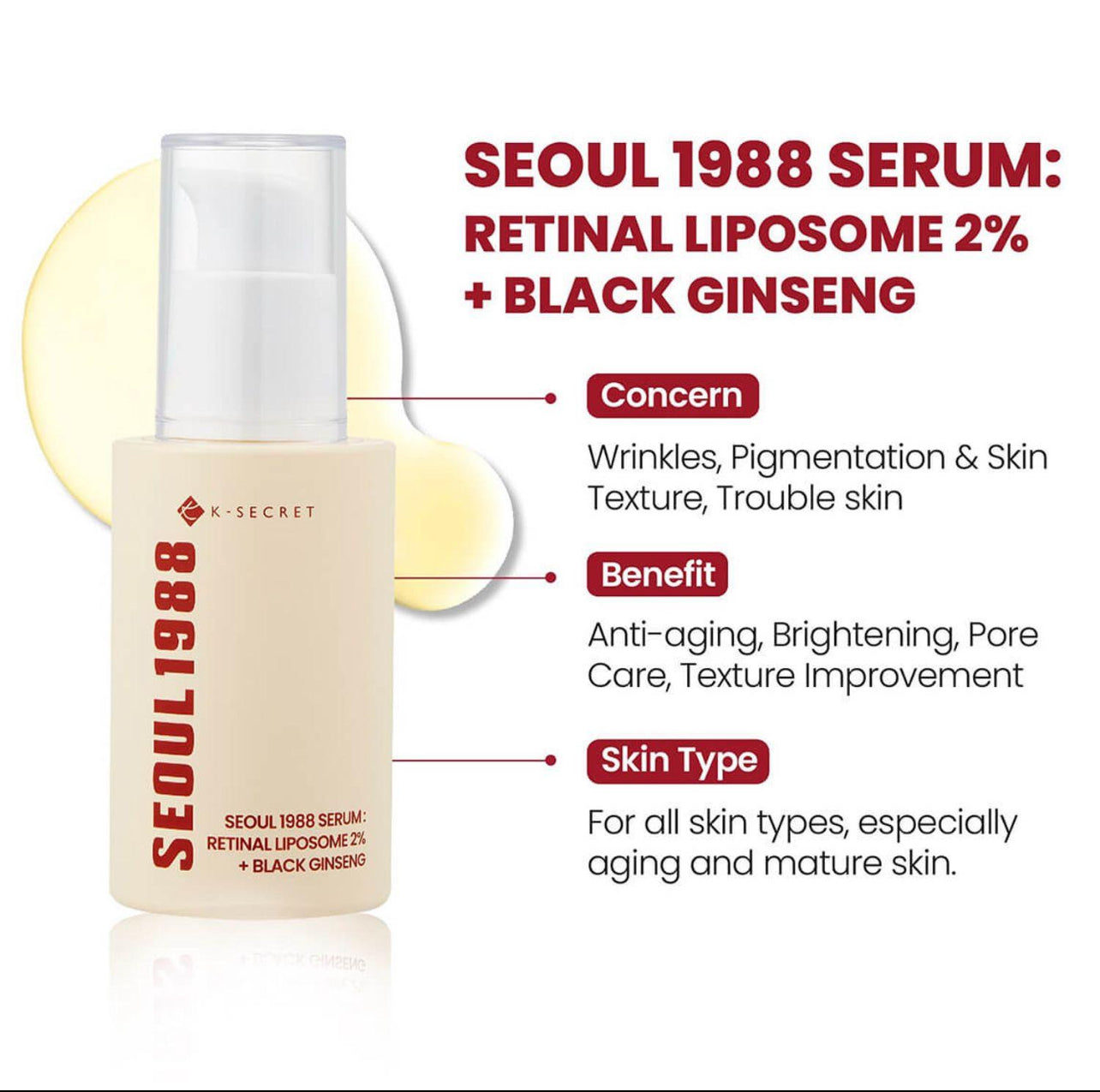 ✨ K-SECRET SEOUL 1988 – RETINAL LIPOSOME 2% + BLACK GINSENG ✨