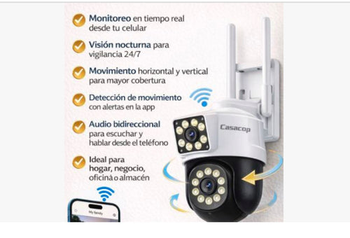 📹 CÁMARA WIFI INTELIGENTE – SEGURIDAD 24/7 DESDE TU CELULAR 🔐